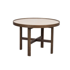 Ruskea Marsden-sohvapöytä 60 cm. Beige keraaminen kansi.