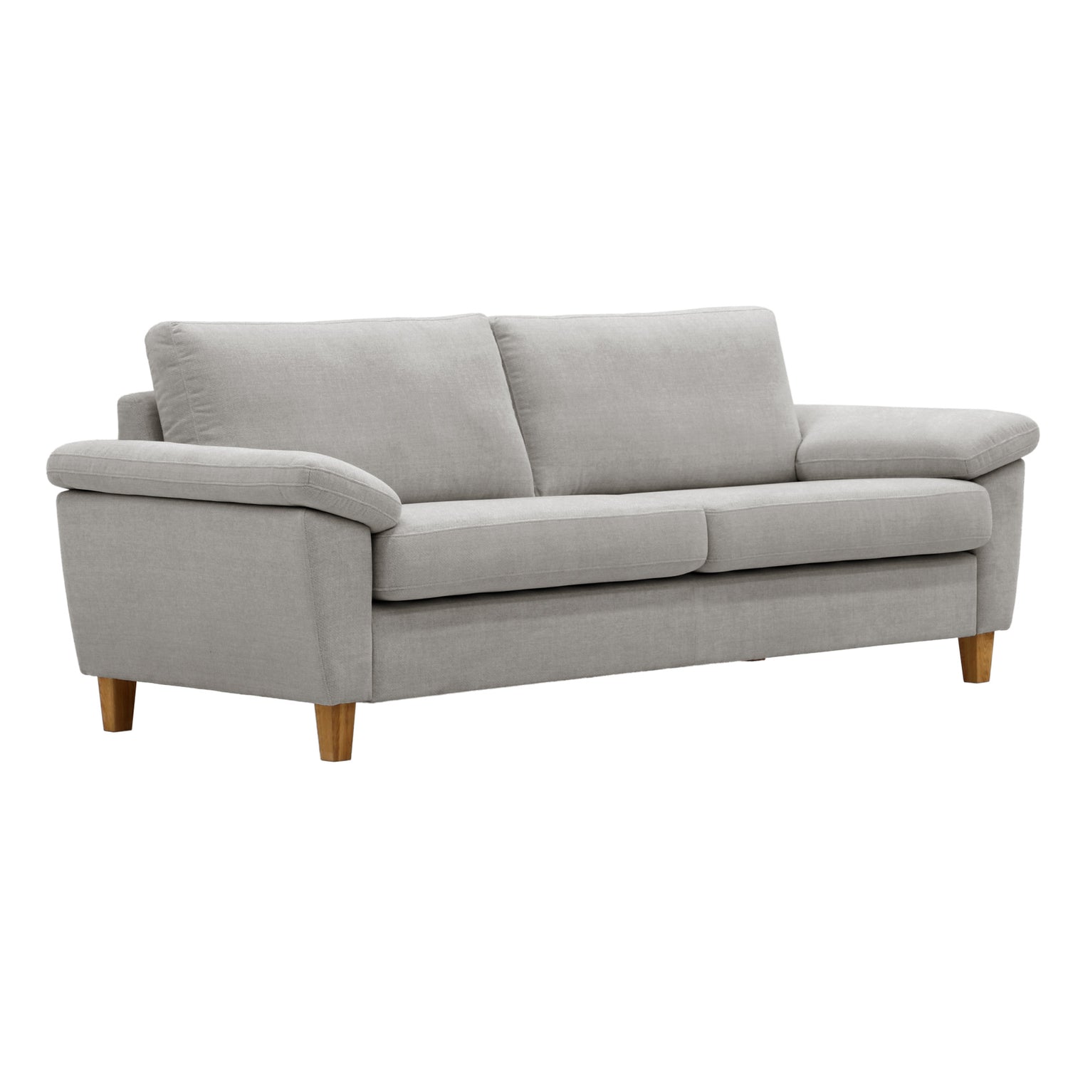 Monika 3-istuttava sohva vaaleanharmaalla Yedi 779 -kangasverhoilulla.