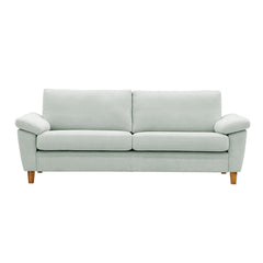 Monika 3-istuttava sohva vaaleanvihreällä Yedi 783 -kangasverhoilulla.