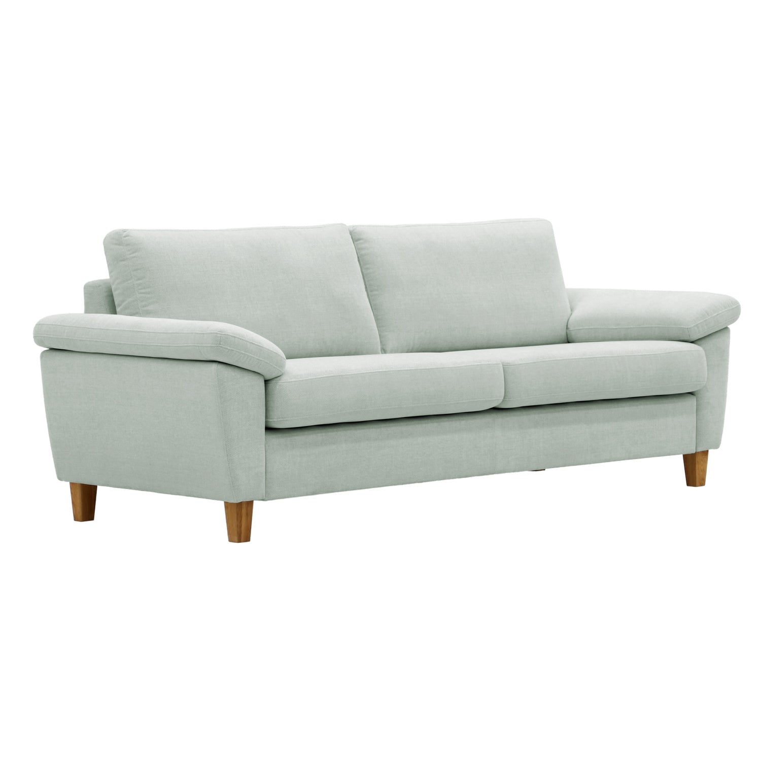 Monika 3-istuttava sohva vaaleanvihreällä Yedi 783 -kangasverhoilulla.