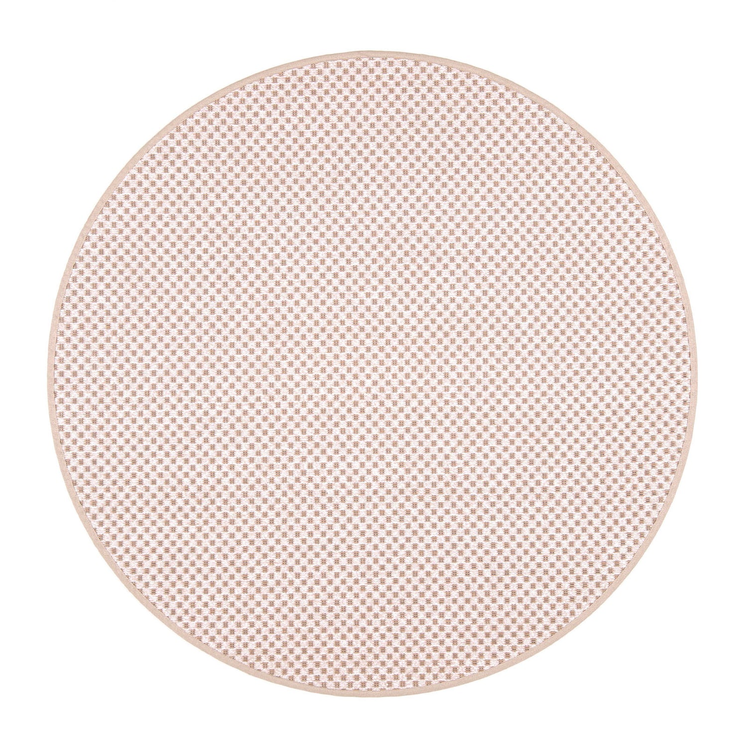 Pyöreä puuvilla-paperinarumatto Pastilli, luonnonvaalea valko-pellava.