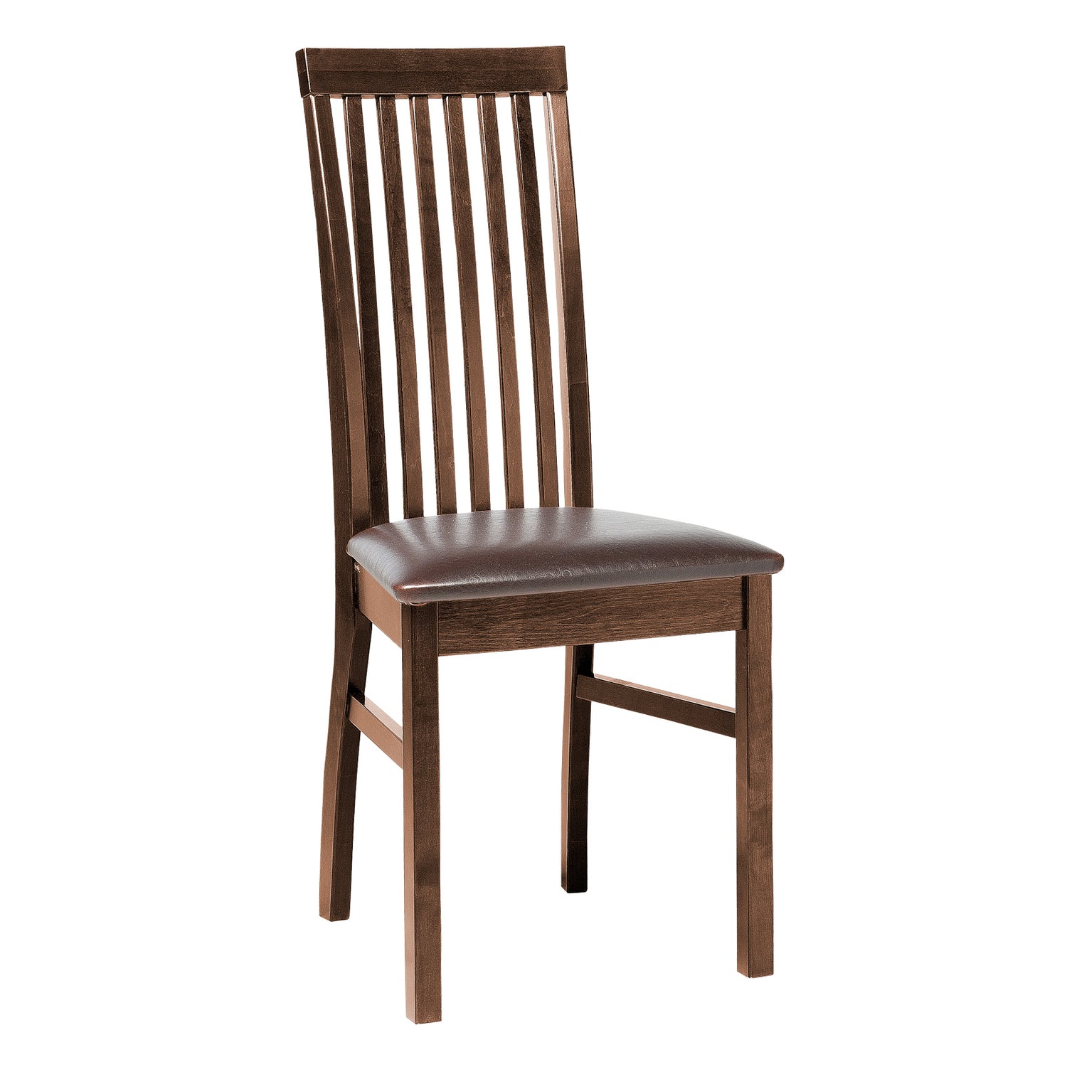 Petra-tuoli tumman pähkinänvärisenä ja ruskealla Eco Pull Up 01-keinonahkaverhoillulla istuinosalla.