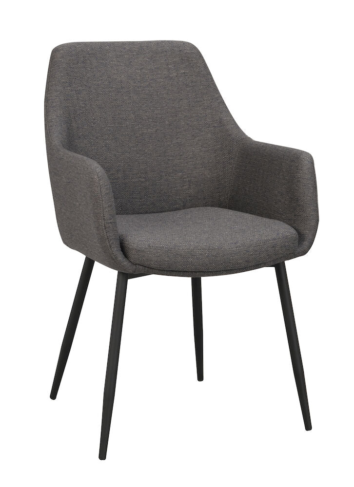 Reily-tuoli harmaalla #15 kangasverhoilulla ja mustilla metallijaloilla.