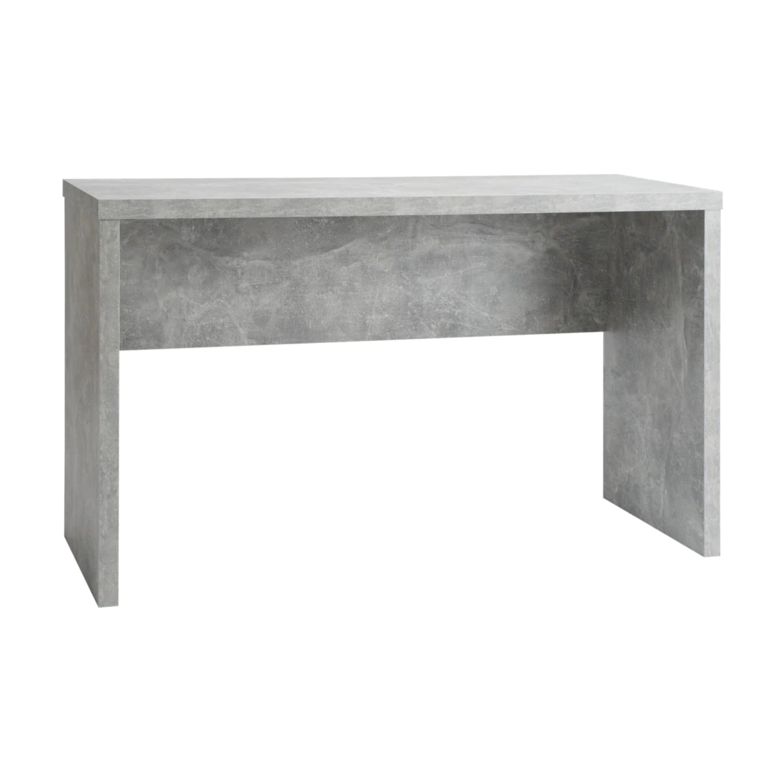 Shape-sarjan leveä työpöytä, harmaan betoninvärisenä.