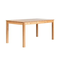 Sonja-ruokapöytä on kokonaisuudessaan 160 x 80 cm jatkettuna jatkopalalla (40 cm).