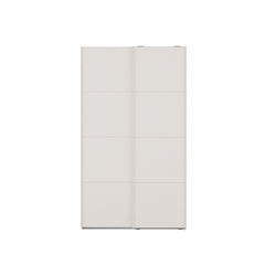 Mattabeige 120 cm Kira-liukuovikomero. Sophisticspace-vetimet ovat metallia.