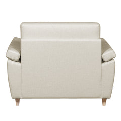 Salla-vuodetuoli beigellä Minco 30-kangasverhoilulla ja luonnonvärisillä puujaloilla.