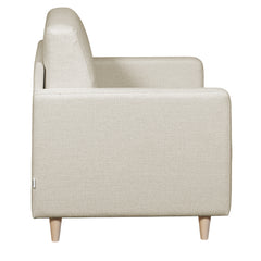 Salla-vuodetuoli beigellä Minco 30-kangasverhoilulla ja luonnonvärisillä puujaloilla.