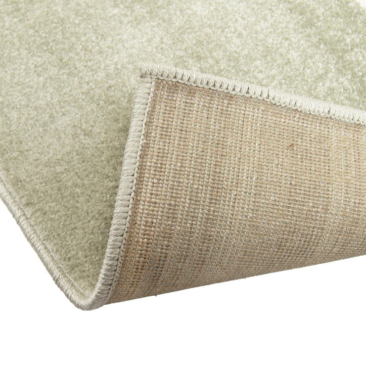 Kuvassa näkyy vaaleanvihreän Seepra-kuvioisen maton kulmaa ja pohjausta.