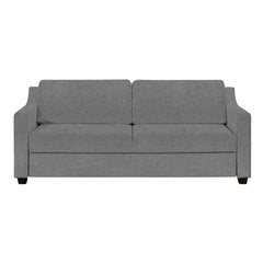 Seili-vuodesohva harmaalla Minco 16 -verhoilukankaalla ja wengen värisillä puujaloilla.