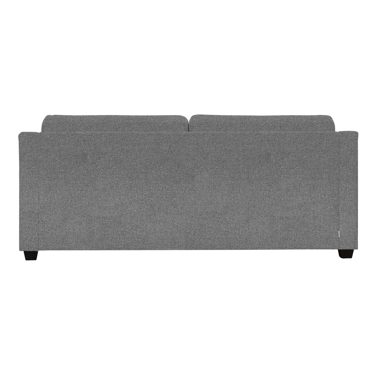 Seili-vuodesohva harmaalla Minco 16 -verhoilukankaalla ja wengen värisillä puujaloilla.