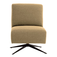 Siru-lepotuoli hunajan keltaisella Brema 06 -kangasverhoilulla ja mustalla metallisella ristikkojalalla.