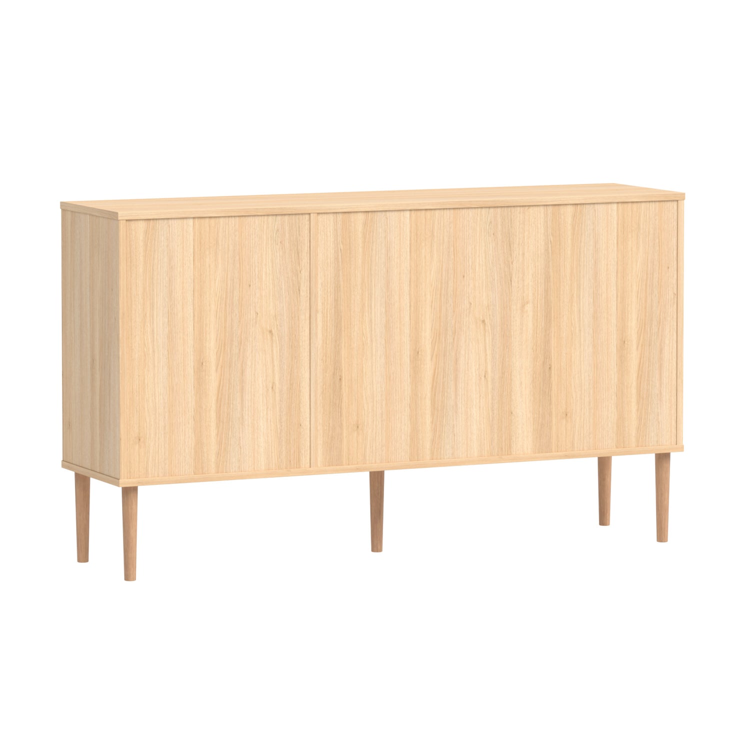 Kuvassa on tammi-valkoinen Stemma-senkki tammisilla jaloilla. Kauttaaltaan siisti säilytyskaluste sopii hyvin myös keskilattian kalusteeksi.