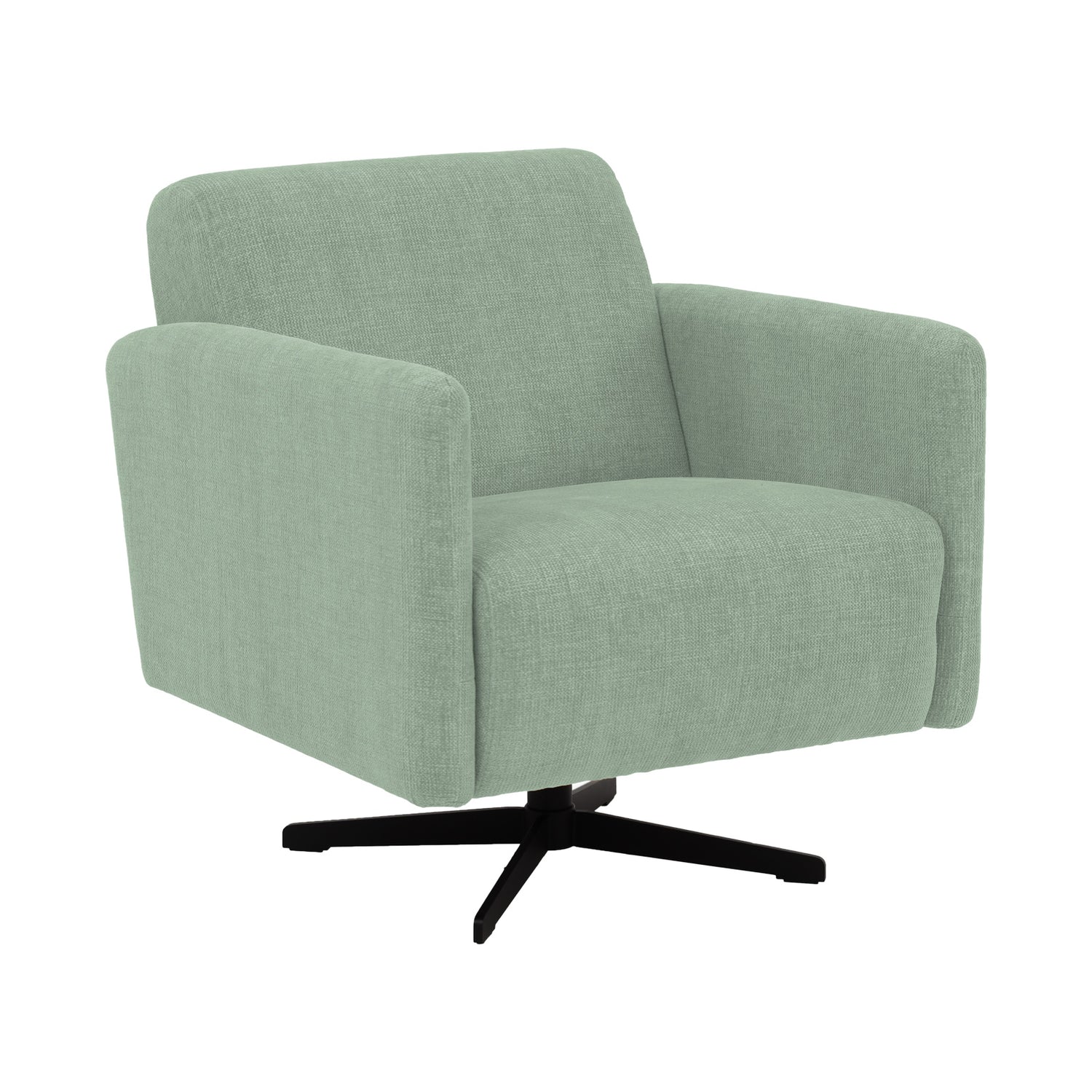 Stockholm-nojatuoli mintunvihreällä Nuvola 861 -kankaalla ja mustalla sakarajalalla.