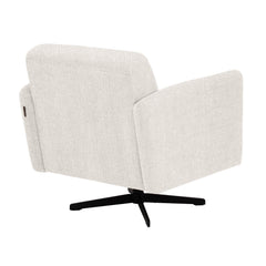 Stockholm-nojatuoli vaalealla Oasis 01 -kankaalla ja mustalla sakarajalalla.