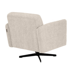 Stockholm-nojatuoli beigellä Oasis 02 -kankaalla ja mustalla sakarajalalla.