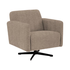 Stockholm-nojatuoli ruskealla Oasis 03 -kankaalla ja mustalla sakarajalalla.