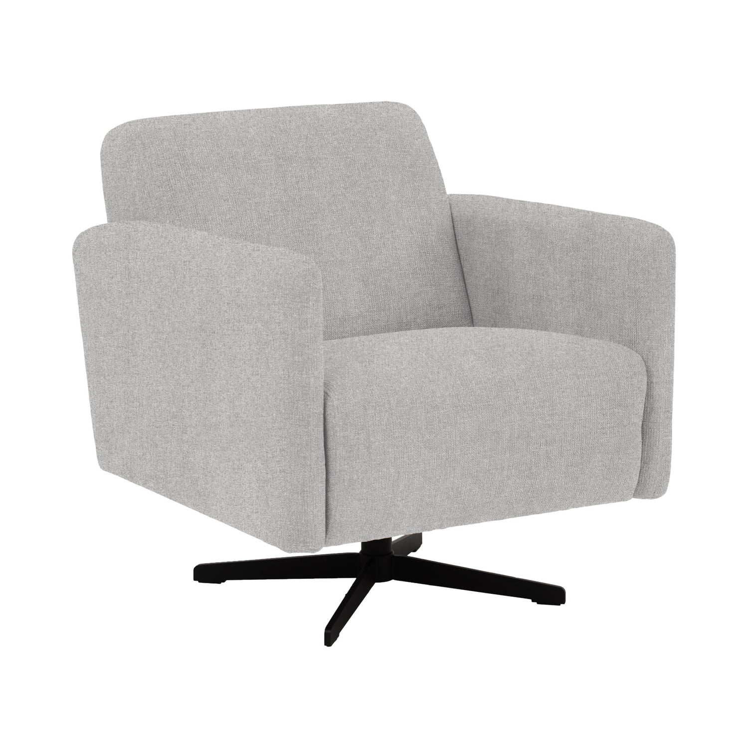 Stockholm-nojatuoli vaaleanharmaalla Oasis 15 -kankaalla ja mustalla sakarajalalla.