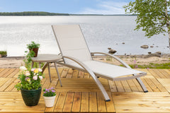 Beige Suvi Textiline -aurinkotuoli. (Suvi-sohvapöytä myydään erikseen)