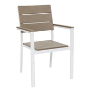 Suvi Aintwood -tuoli, väri beige-valkoinen. Harmaanbeige yhdistelmäsävy on tarkemmin greige.