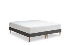TEMPUR Stay -vuoderunkosänky viistosta, hiili Charcoal Grey, koot 140 x 200, 160 x 200 ja 180 x 200 cm.
