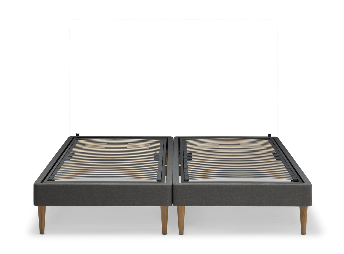 TEMPUR Stay -vuoderunko ilman patjaa, hiili Charcoal Grey, koot 140 x 200, 160 x 200 ja 180 x 200 cm.