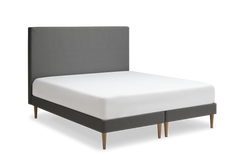 TEMPUR Stay -vuoderunkosänky viistosta, hiili Charcoal Grey, koot 140 x 200, 160 x 200 ja 180 x 200 cm.