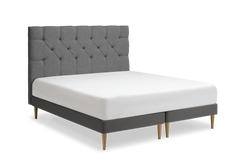 TEMPUR Stay -vuoderunkosänky viistosta, grafiitti Dark Stone, koot 140 x 200, 160 x 200 ja 180 x 200 cm.