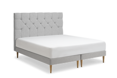 TEMPUR Stay -vuoderunkosänky viistosta, harmaa Stone, koot 140 x 200, 160 x 200 ja 180 x 200 cm.