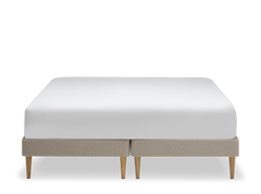 TEMPUR Stay -vuoderunkosänky edestä, tumma hiekka Warm Stone, koot 140 x 200, 160 x 200 ja 180 x 200 cm.