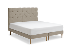 TEMPUR Stay -vuoderunkosänky viistosta, tumma hiekka Warm Stone, koot 140 x 200, 160 x 200 ja 180 x 200 cm.