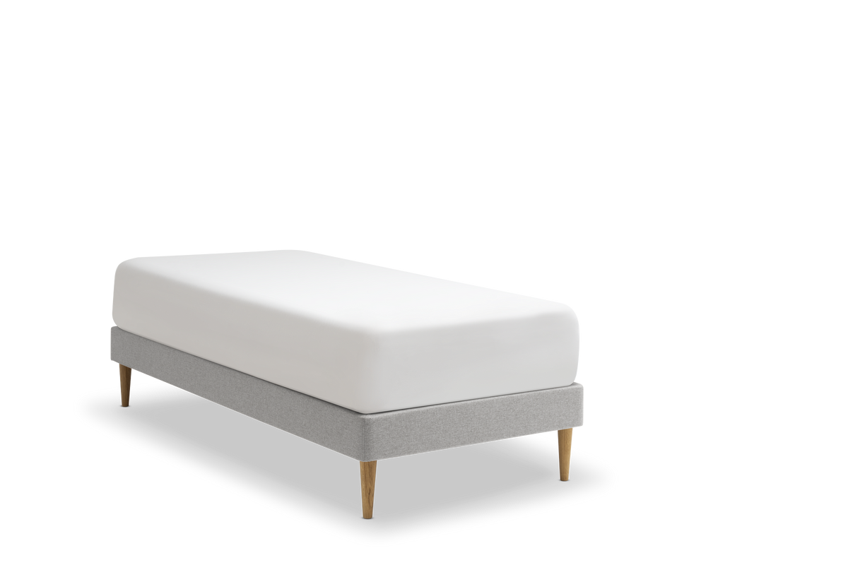 TEMPUR Stay -vuoderunkosänky viistosta, harmaa Stone, koot 80 x 200, 90 x 200 ja 90 x 210 cm.