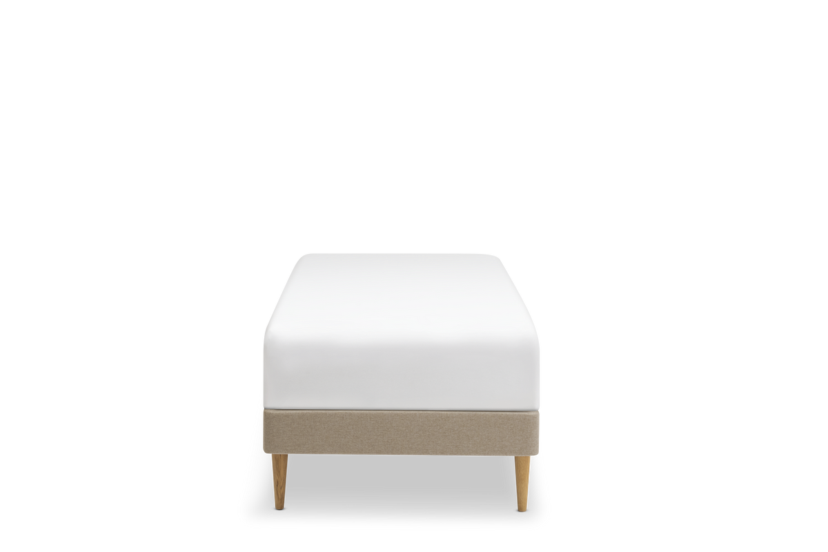 TEMPUR Stay -vuoderunkosänky edestä, tumma hiekka Warm Stone, koot 80 x 200, 90 x 200 ja 90 x 210 cm.