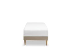 TEMPUR Stay -vuoderunkosänky edestä, tumma hiekka Warm Stone, koot 80 x 200, 90 x 200 ja 90 x 210 cm.