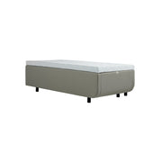 Kuvassa on 80 - 120cm TEMPUR NORTH runkosänky hiekanvärisellä Sand -kangasverhoilulla ja TEMPUR Pro Luxe SmartCool -sijauspatjalla, sekä mustalla jalkasarjalla.