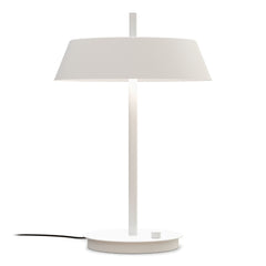 Bliss-pöytävalaisin, mattavalkoinen. Valaisimessa on himmennin.