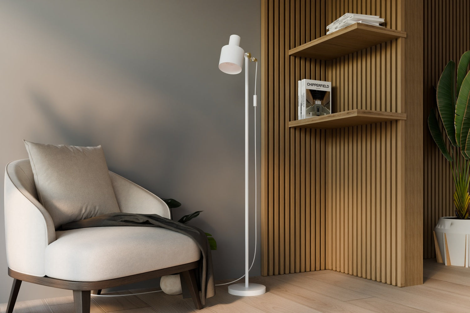 Kuvassa on Cassius lattiavalaisin, beige.