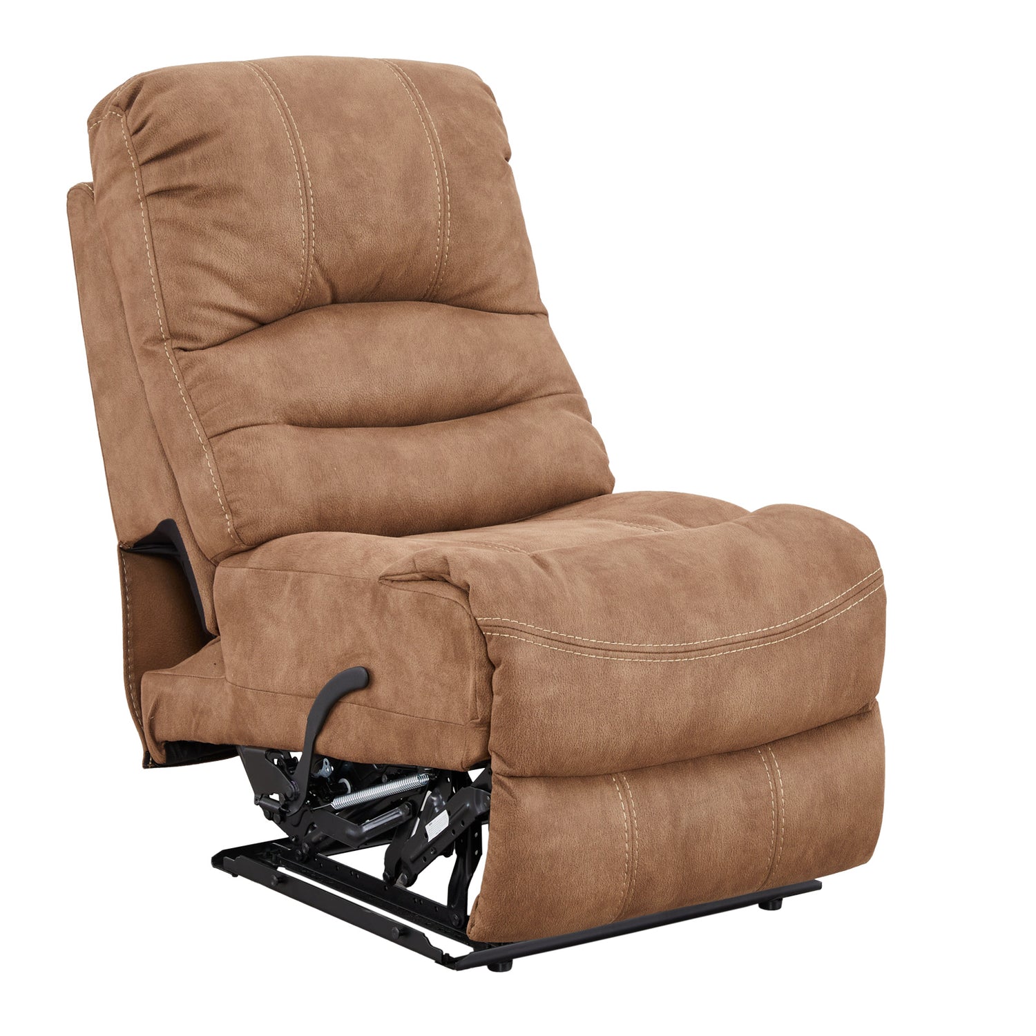  Cinema-moduulisohvan keskelle sijoitettava istuinpaikka, jossa on recliner-mekanismi. Mekanismissa on manuaalinen laukaisu. Kuvassa ruskea väri.