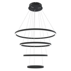 Layer-kattovalaisin muodostuu nimensä mukaisesti neljästä erillisestä metallirenkaasta ja kerroksesta. Kuvassa musta valaisin.