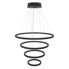 Layer-kattovalaisin muodostuu nimensä mukaisesti neljästä erillisestä metallirenkaasta ja kerroksesta. Kuvassa musta valaisin.