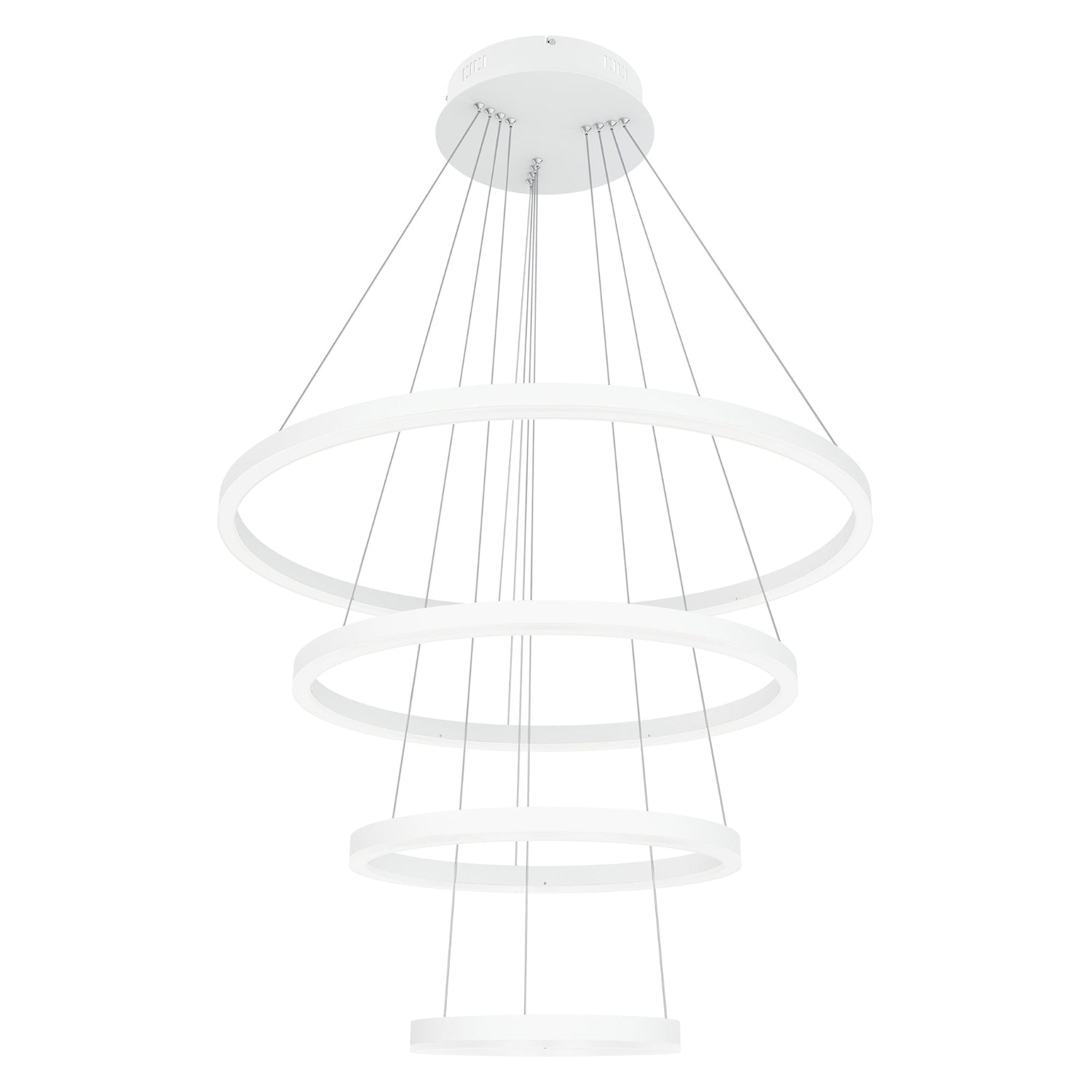 Layer-kattovalaisin muodostuu nimensä mukaisesti neljästä erillisestä metallirenkaasta ja kerroksesta. Kuvassa valkoinen valaisin.