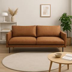 Suomessa valmistettu Malmö-sohva. Stailattu visualisointi.