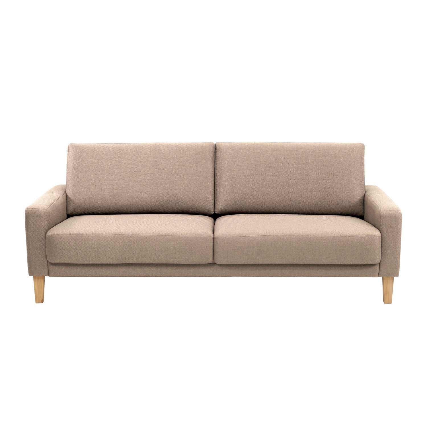 Monica 3-istuttava sohva, väri beige, Atlantic 03 -kangasverhoilu, kokoonpano KN2 + D2 + KN2.
