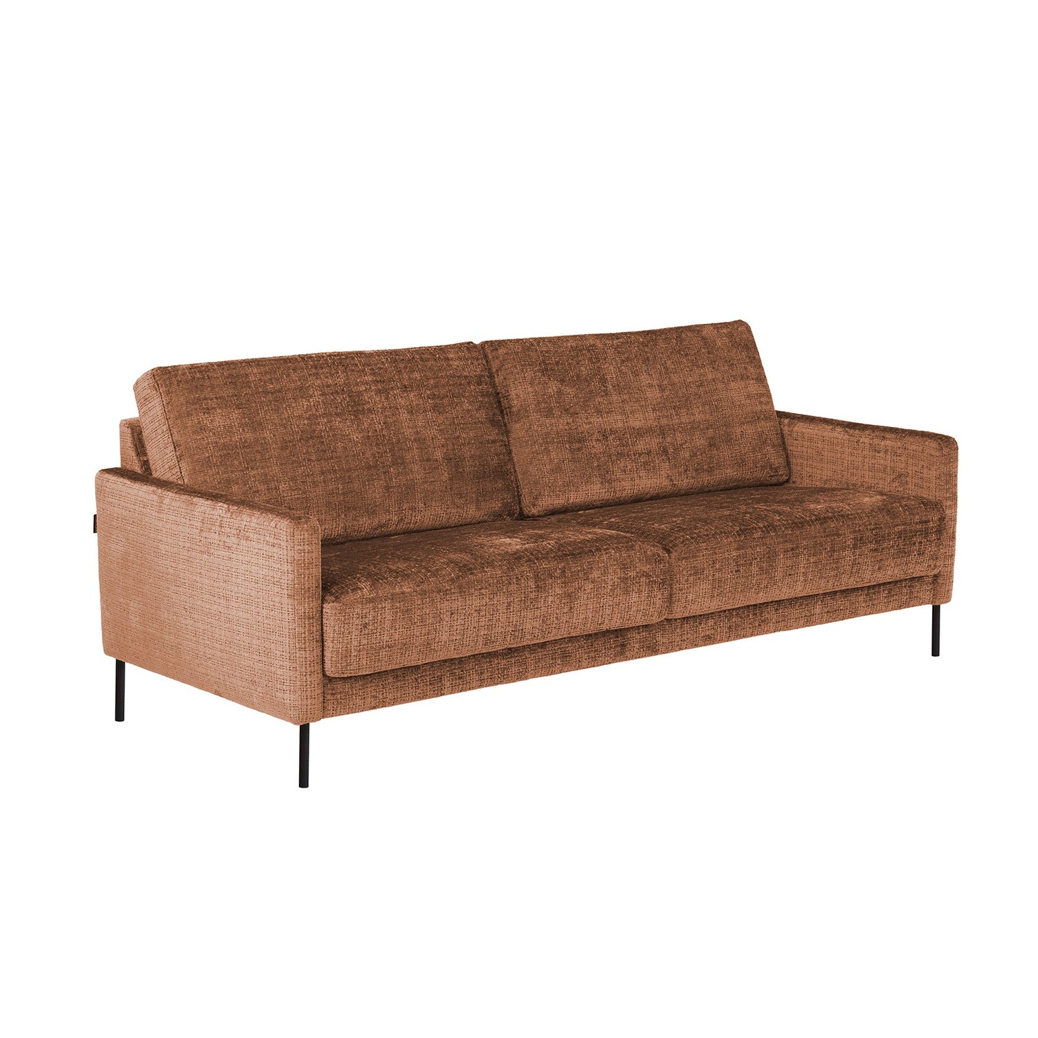 Monica 3-istuttava sohva, väri terrakotta, Cerona 52 -kangasverhoilu, kokoonpano KN1 + D2 + KN1.