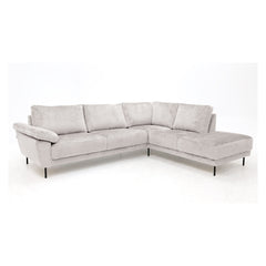 Monica avokulmasohva, vaalea beige, Glamour 01 -kangasverhoilu, kokoonpano KN3 + C + L + P2.