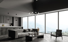 Kuvassa on musta Parasol 65 LED -kattovalaisin.