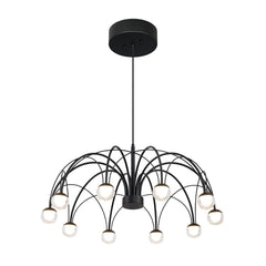 Parasol 65 LED -kattovalaisin, musta. Valaisimessa on 10 LED-valonlähdettä.