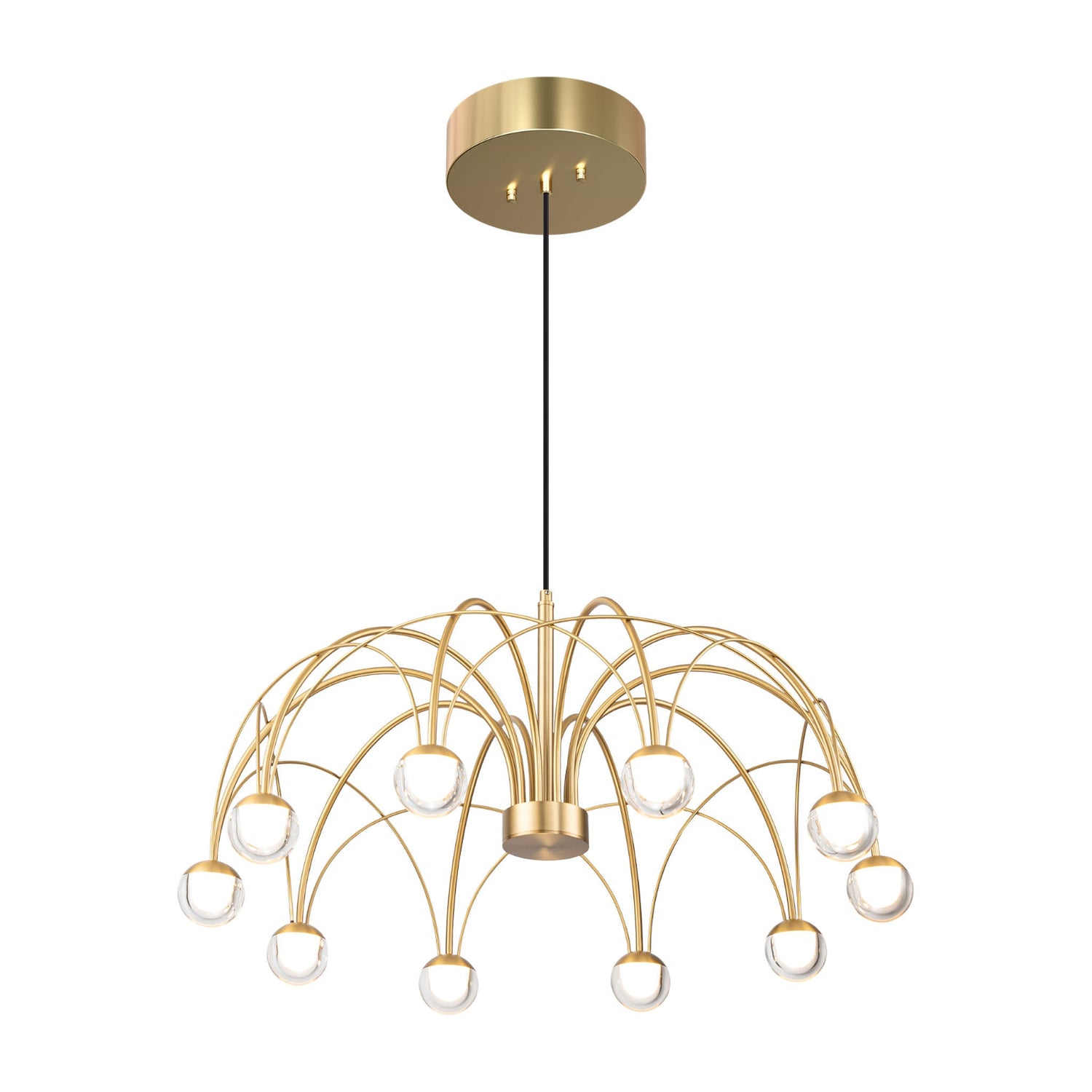 Parasol 65 LED -kattovalaisin, kullanvärinen. Valaisimessa on 10 LED-valonlähdettä.