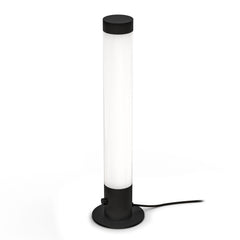 Tower-pöytävalaisin, musta/valkoinen akryyli. Valaisin on himmennettävä.