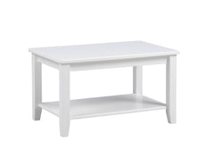 Aada-sohvapöytä kokonaan valkoisena.